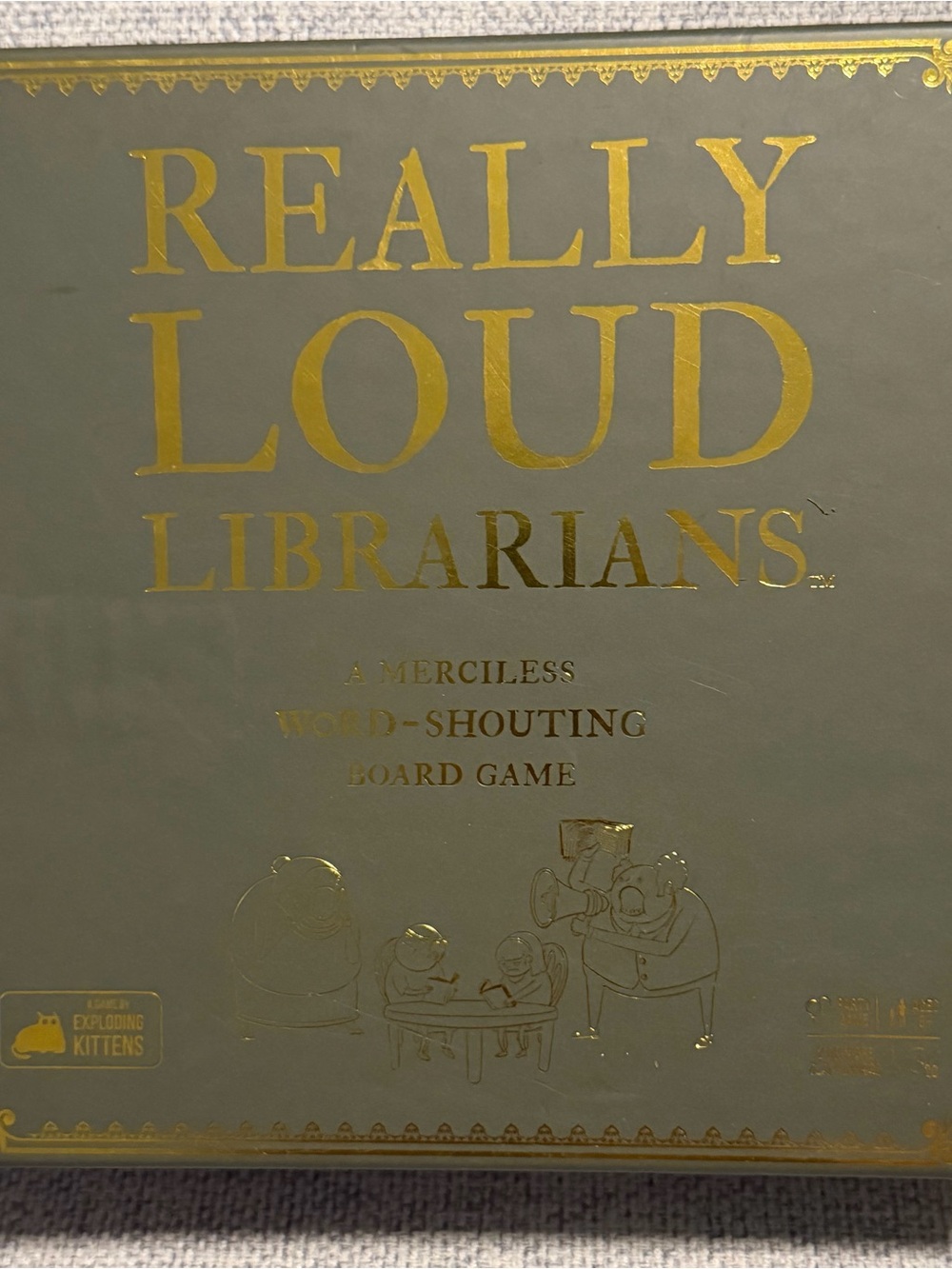 Really Loud Librarians Board Game - Gold on Olive